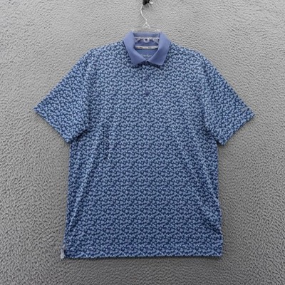 Walter Hagen Mens Small Performance 11 Dogwood Ditsy Floral Golf Polo Blue NEW