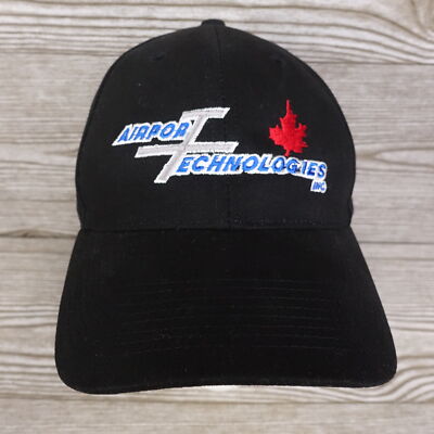 CANADA AIRPORT TECHNOLOGIES ADJUSTABLE BLACK BASEBALL HAT CAP