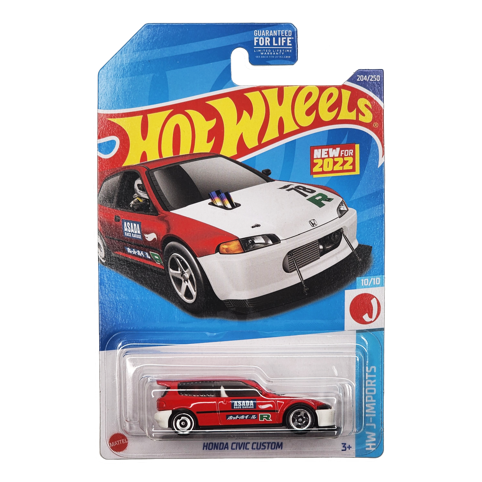 HOT WHEELS Honda Civic Custom Red Car HW J-Imports HCX78