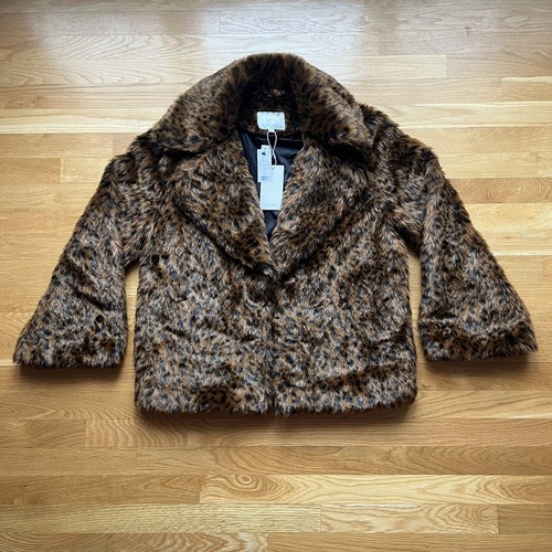 wild party leopard fur jacket vkei 黒豹 Joie Kisha Sz M Leopard Faux Fur Jacket NWT | eBay