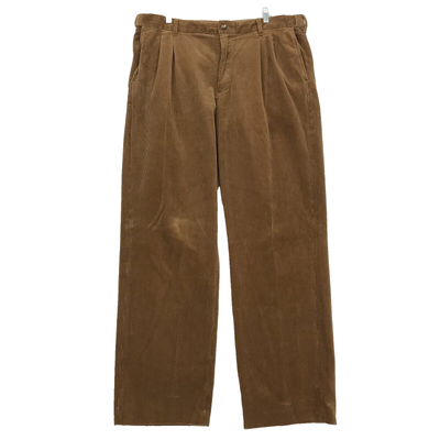 Eddie Bauer Wide Whale Corduroy Pants Mens 40 x 34 Brown Flex