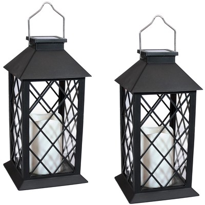 Sunnydaze Concord Outdoor Solar LED Decorative Candle Lantern - Rustic Farmho...