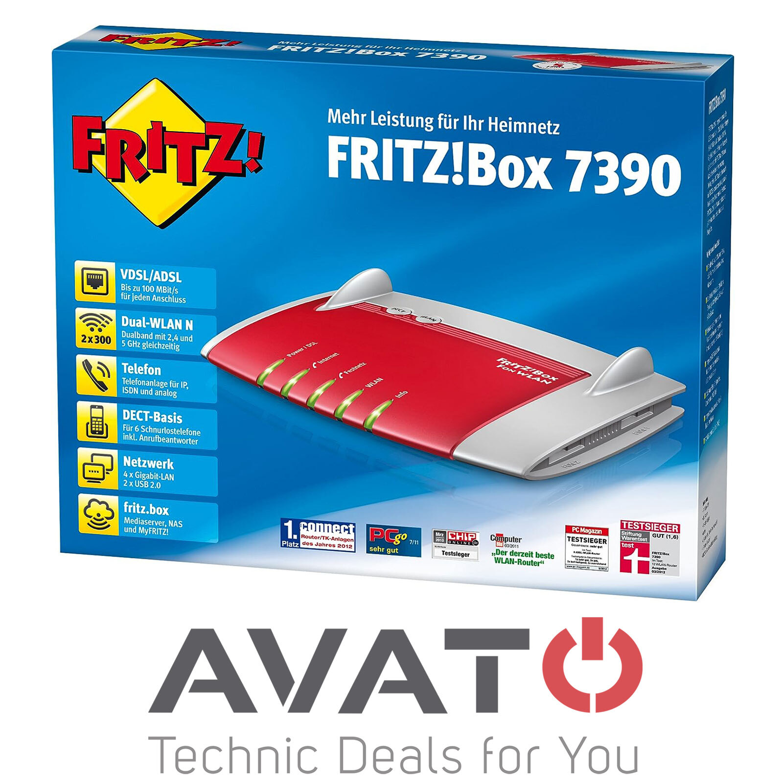 AVM FRITZBox 7390 INTERNATIONAL VDSL DSL ADSL WLAN Modem Gigabit *TOP*