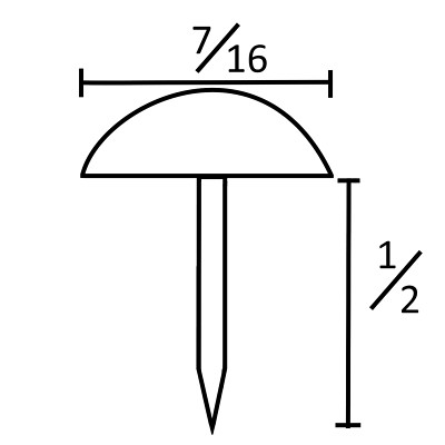 250  Antique Brass Finish Dome Head Decorative Upholstery Tacks 7/16