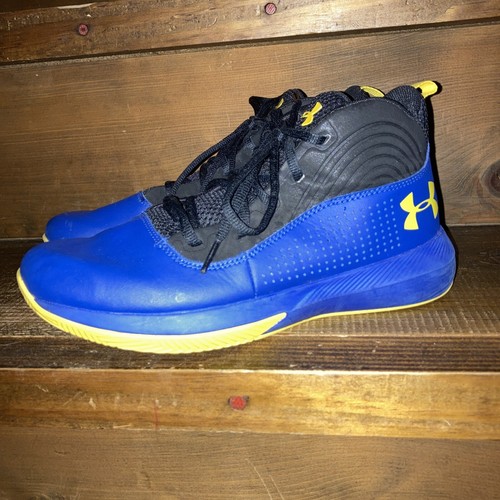 UNDER ARMOUR SMGX Boy's Size 6Y Blue/Black / Yellow Lace Up