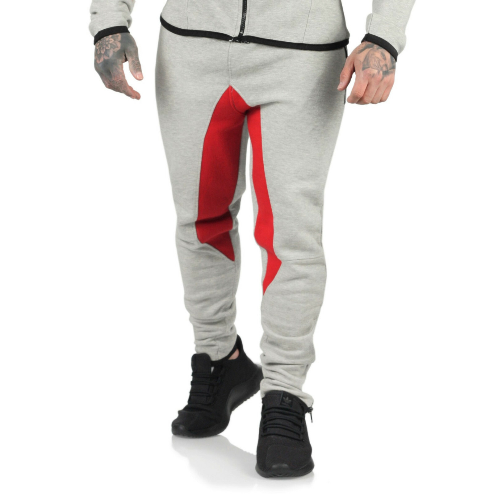 muscle fit grey tracksuit