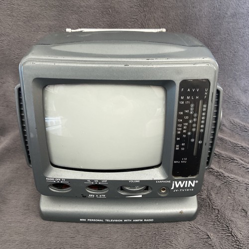 National FM/TV 1-3H ラジオ jWIN JV-TV1010 5” Black & White TV AM/FM Radio Portable Unit