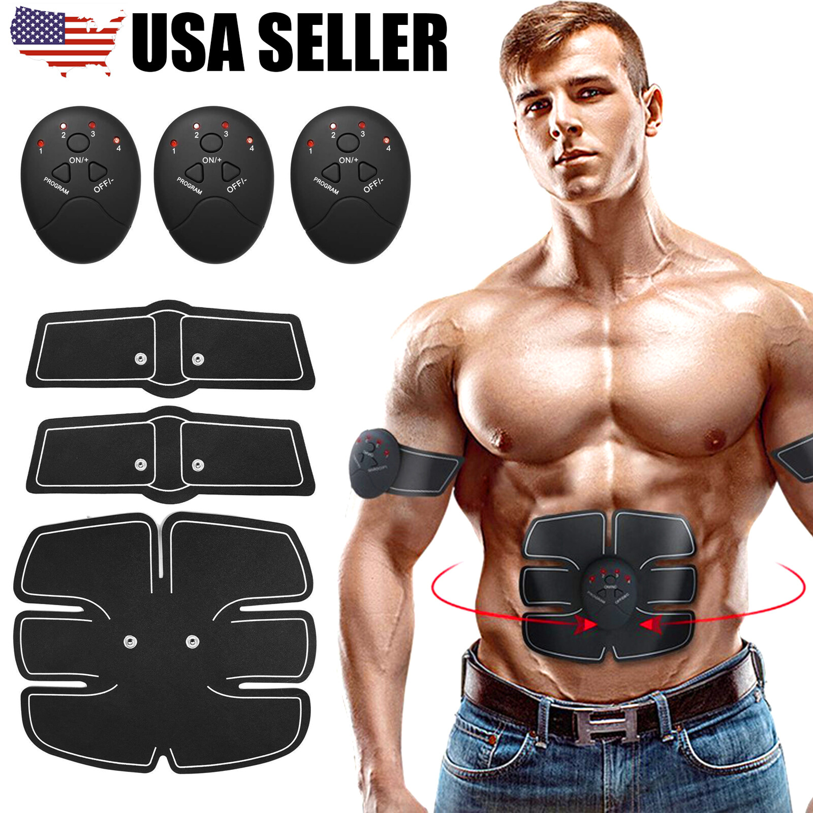 ABS Toning Belt Simulation Electric Muscle Toner Machine Fat Burner Belly Shaper