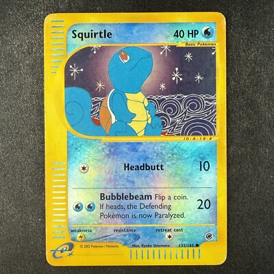 Pokemon TCG Squirtle Expedition 132/165 Common Reverse Holo Card