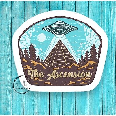 UFO Car Decal - Waterproof Sticker - Ascension - Colorful 