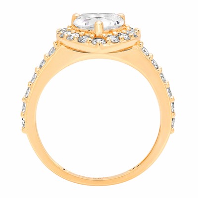 Pre-owned Pucci 2.25 Ct Heart Cut Halo Engagement Ring Wedding Bridal Band Solid 14k Yellow Gold In D