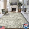 PureCozy 5x7 Area Rug Washable Vintage Living Room Carpet Large Indoor Non Slip Taupe Bedroom Distressed Low Pile Retro Accent Throw Rug for Dining Room