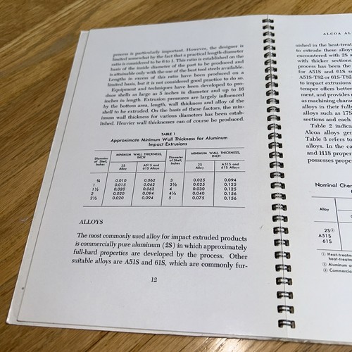 1948 ALCOA ALUMINUM IMPACT EXTRUSIONS Book - Aluminum Company of America