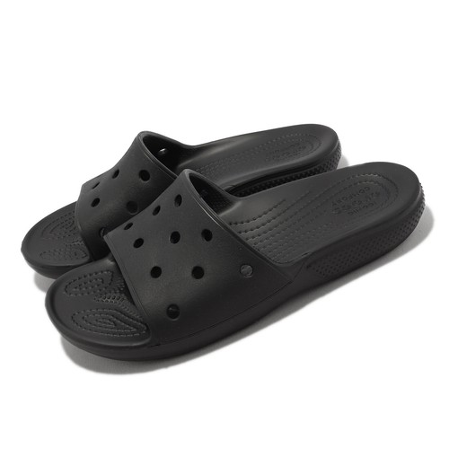 

Crocs Classic Slide Черные мужские унисекс повседневные сандалии без шнуровки Тапочки 206121-001, Черный, Classic Slide