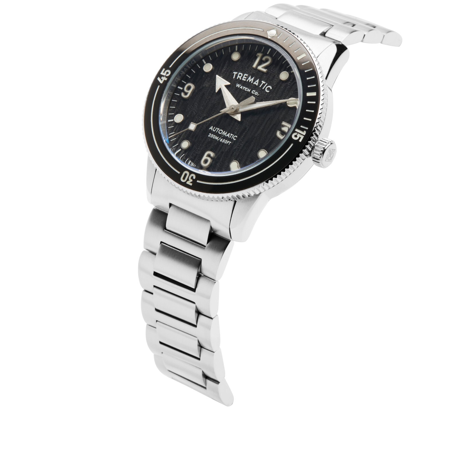 Pre-owned Trematic Mens 'ac 14' Black Dial Stainless Steel Bracelet Automatic Watch 141113