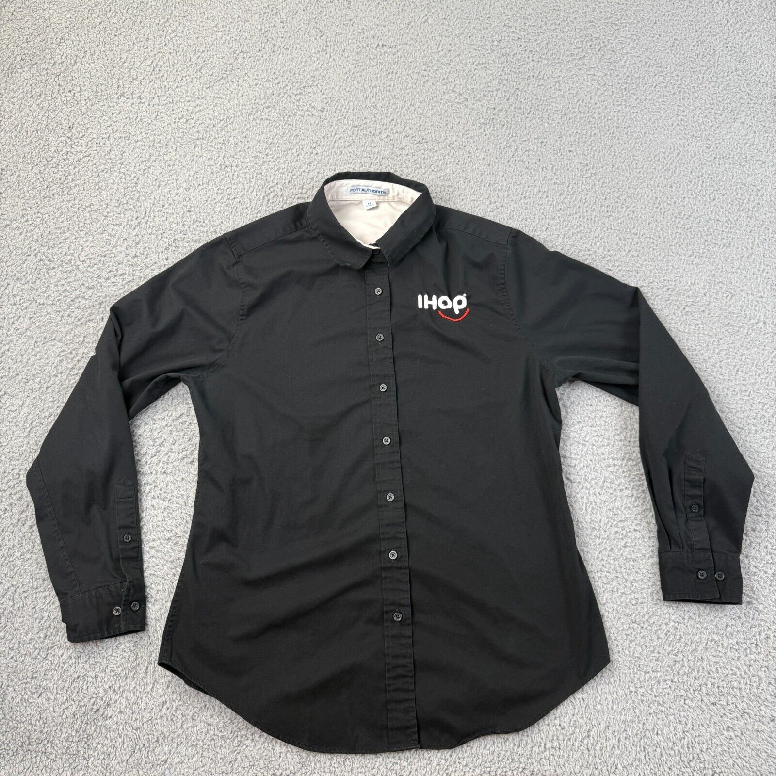 IHOP Shirt Womens Medium Embroidery Employee Work Top Long IHOP Shirt Womens Medium Embroidery Employee Work Top Long