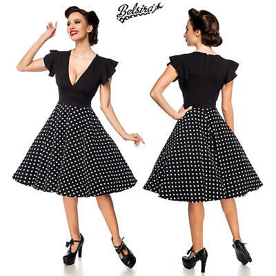 Abito Donna Vestito Vintage RetrÒ Pois Anni 50 Elegante Belsira 50215