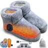 Foot Warmer for Cold Feet, Rechargeable Heated Slippers Women, Graphene Electric Heating Boots Socks Shoes Indoor, Built-in Batteries, Washable,8 Hours Heat, Save Heating Bills(Grey, Standard)