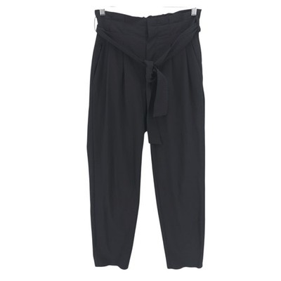 ATHLETA Skyline Pant II Paper Bag Waist Black Belted Lightweight Size 2