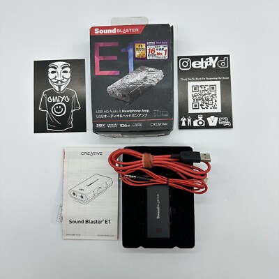 Creative Sound Blaster E1 USB HD Audio & Headphone Amp SBX Crystal Voice