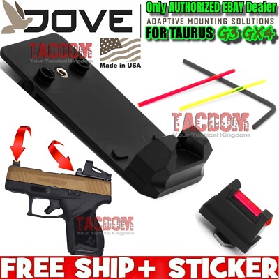DOVE Mounting Solutions TAURUS G3 GX4 RMSc Slide Sight Adapter Front Rear Sight