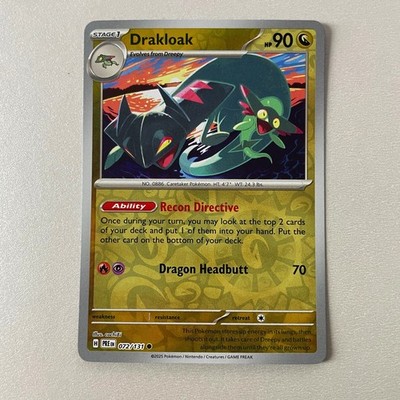 Pokémon Prismatic Evolutions #72 Drakloak Reverse Holo
