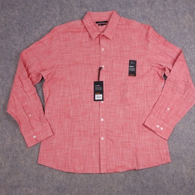 Marc Anthony Button Up Shirt XL Luxury Red Cotton Pocket Mens