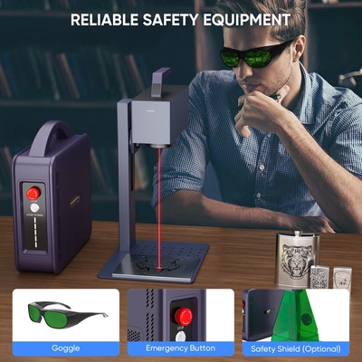 Monport G2 Pro Portable Fiber Laser Engraver Metal Stone Color Marking 2.5D Carv
