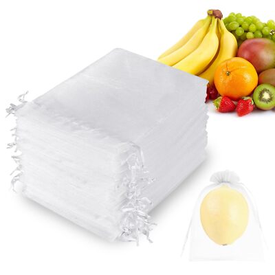 100Pcs Fruit Protection Bags 6x8 inchOrganza Fruit Netting BagsNetting Cover ...