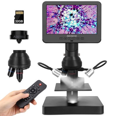 Andonstar AD246S-P HDMI Digital Microscope with 7'' Screen, 4000x 3 Lens 2160...
