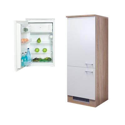 Kühlschrankumbauschrank ROM inkl. Einbau-Kühlschrank 162cm hoch 60cm breit weiss