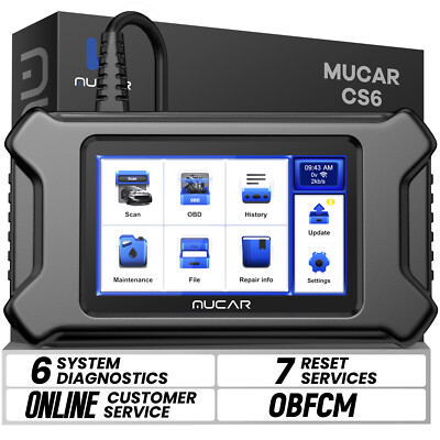 MUCAR CS6 Auto OBD2 Scanner TPMS EST Oil Car Diagnostic Scan Tool ABS SRS