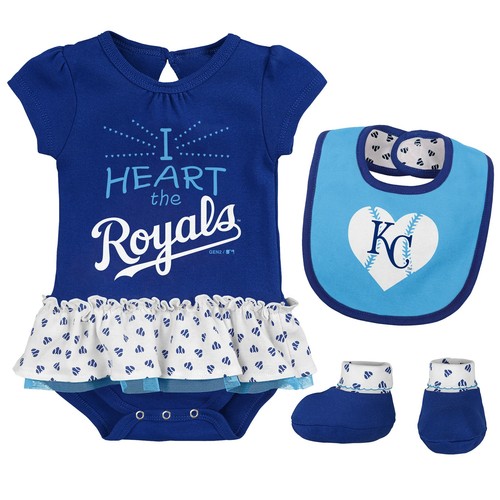 Outerstuff MLB Infant Kansas City Royals играет с сердечком, нагрудником и пинетками