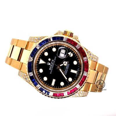 v*a様 ★ボーナスSALE！RXW UTC-MASTERⅡGMT／PEPSI Rolex GMT Master II 116718 18k Yellow Gold PEPSI Diamonds