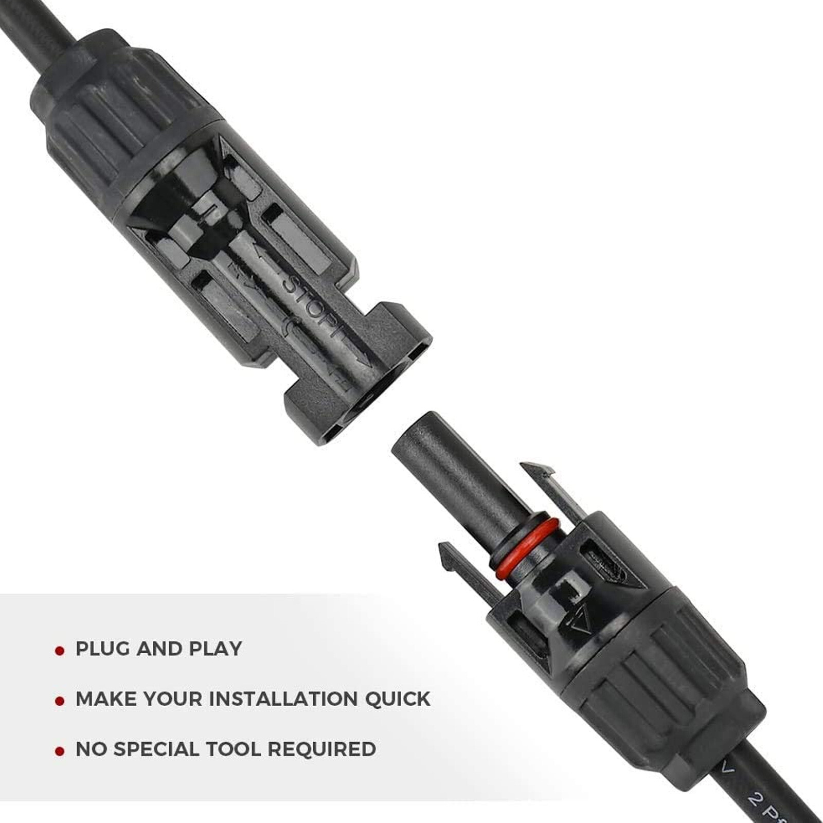 Solar Panel Y Branch Cable Waterproof Connection Adapter Connector Extension US