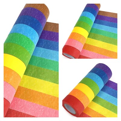 Donmon Color Masking Tape 3 Pcs Variety Color Sizes For Crafts Labels Projects