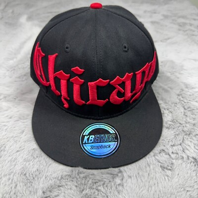 KB Ethos Hat Black Snap Back Chicago Embroidered