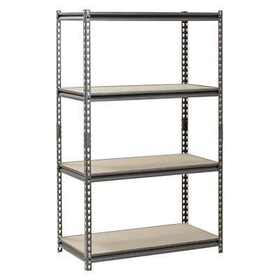 4-Shelf Heavy Duty Silver-Vein Steel Muscle Rack Storage 36''W x 18''D x 60''H
