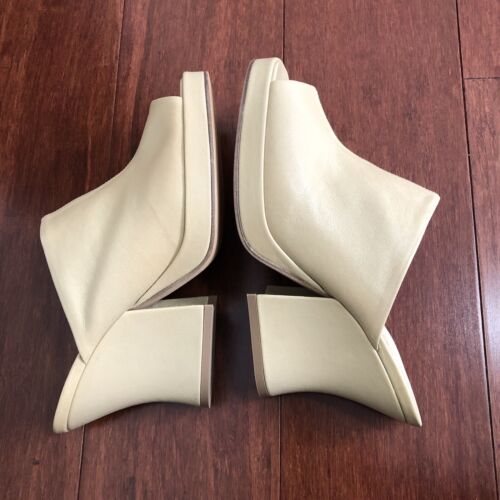 Pre-owned Bottega Veneta Final $  90 Leather Napa Platform Slide Cane Sugar Eu38.5 Us8.5