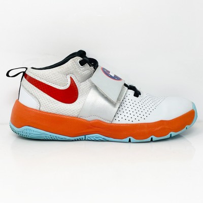 Nike Boys Team Hustke D 8 AR0263-001 Белые баскетбольные кроссовки, размер 6,5 лет