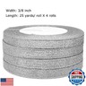 OZXCHIXU 3/8 Inch Wide Glitter Ribbon, 100Yards Sparkly Metallic Ribbon for Gift Wrapping, Balloons, Crafts, Sewing, DIY Decor, Holiday Wedding Birthday Party Decoration Floral Bouquet.