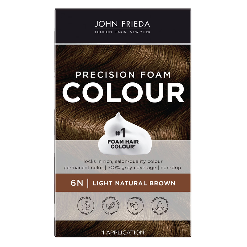 Precision Foam Brown Permanent Hair Dye Color Kit, 6N Light Natural