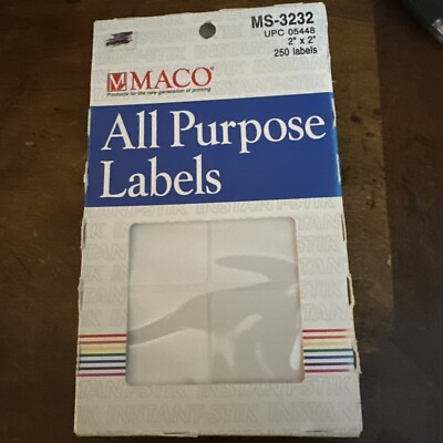 Maco Labels Multi-Purpose Handwrite Square 2x2 in. MS3232 Lot Of  2 packs New