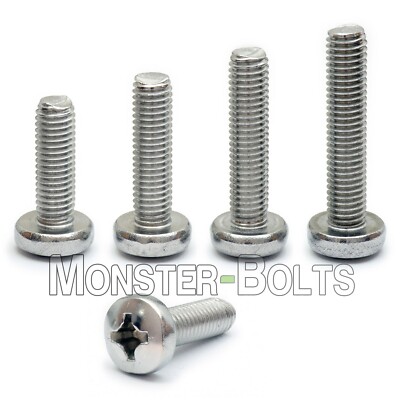 #10-24 Phillips Pan Head Screws, Stainless Steel A2, Various Lengths, UNC/Coarse