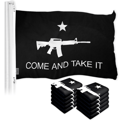 Come and Take It Rifle Black Flag 3x5 Ft 10Pack Printed 150D P...