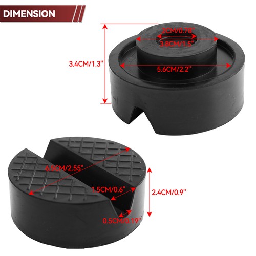 2 pc Jack Rubber Pad Disk For Jacking Stands Slotted Rail Floor Car Lift Adapter