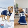 Mihachi Dog Sweater - Winter Coat Apparel Clothes with Colorful Stripes for Cold Weather, Navy Blue XL