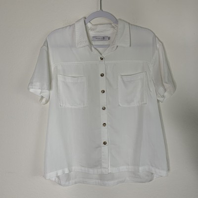 Billy T Womens White Rebecca Shirt SS Button Short