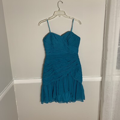 NEW MANOUKIAN Turquoise Strapless Above the Knee DRESS SIZE 38 (6 - Small) NWT