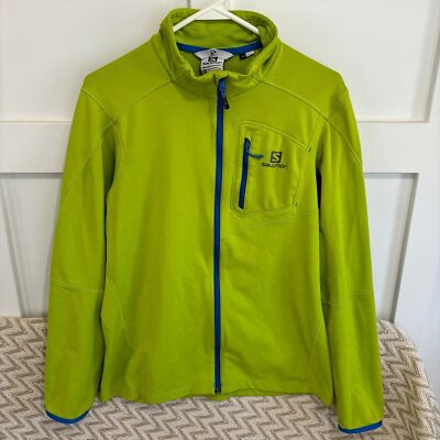 Salomon Men's Discovery FZ Herron Full Zip Mid Layer Jacket Acid Lime Medium